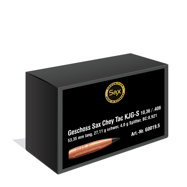 Projectiles Sax KJG-S 10,36mm / .408, 27.11g / 418.36gr 