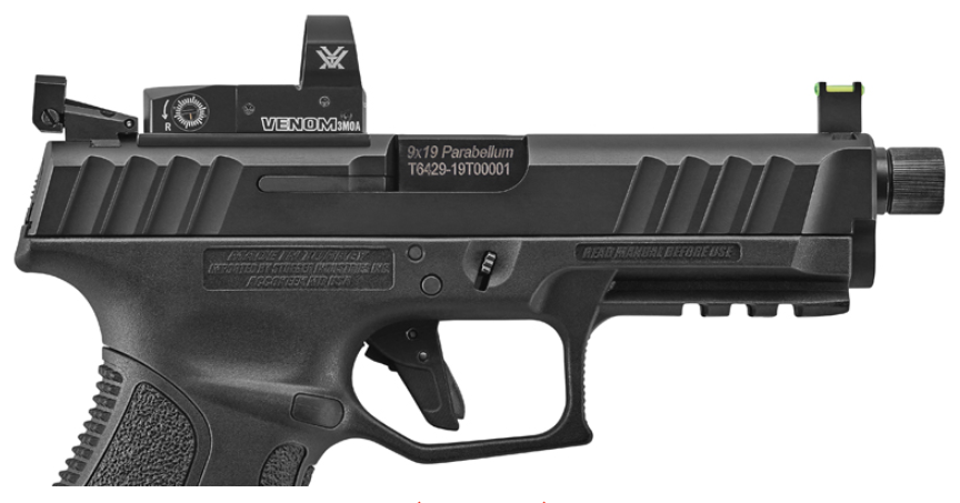 Pistolet Stoeger STR-9S Combat, micro-sight fiber, O.R, cal. 9 mm Para 20 cps, Picatinny, 4" filetage 1/2"x28 UNEF