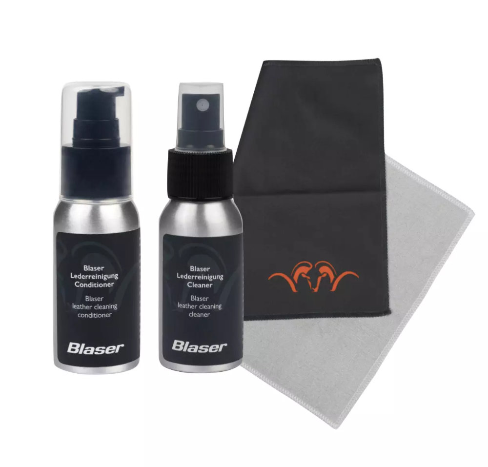 Entretien nettoyant et soin de cuir Blaser 50ml nettoyant, 50ml conditionneur, microfibre